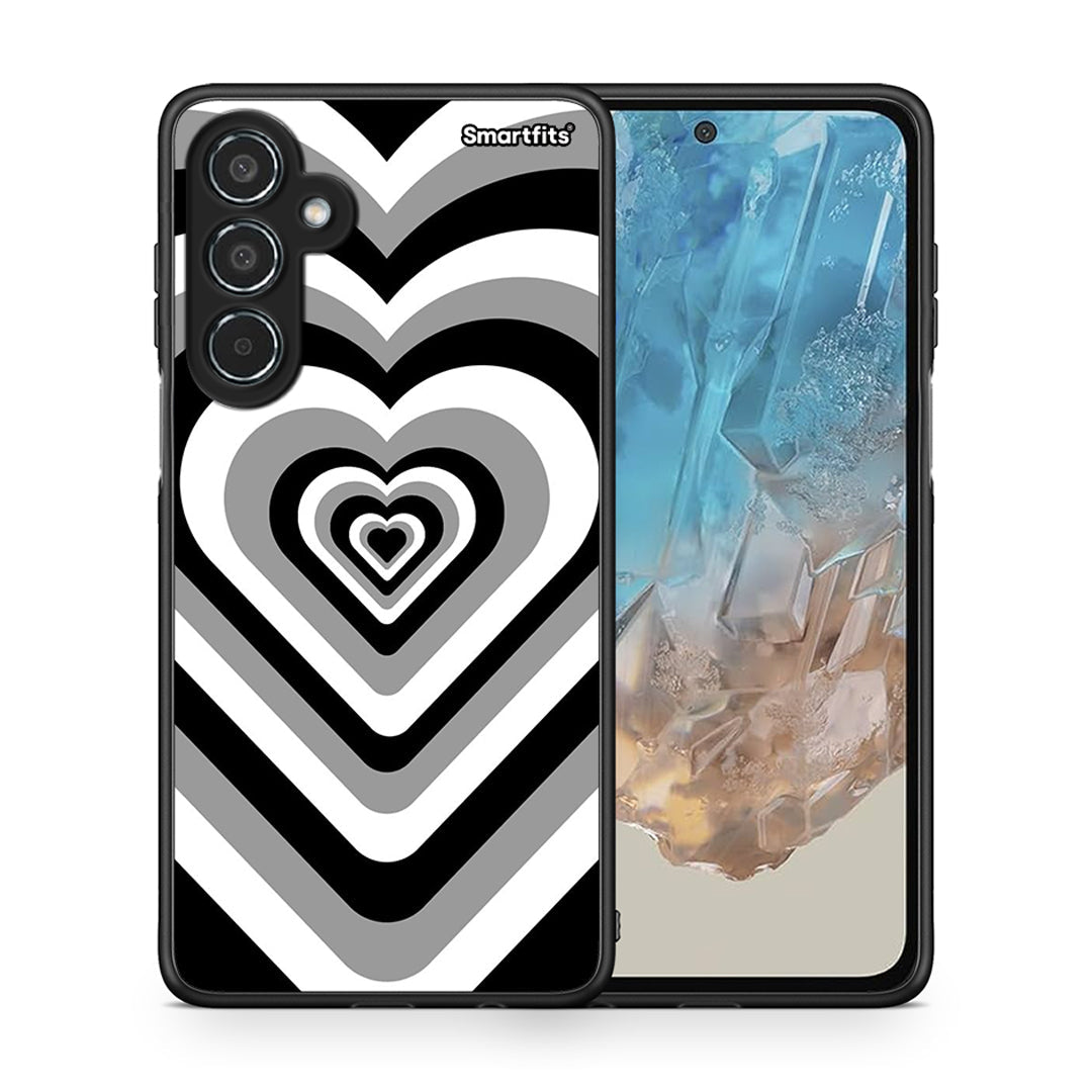 Θήκη Samsung Galaxy M35 5G Black Hearts από τη Smartfits με σχέδιο στο πίσω μέρος και μαύρο περίβλημα | Samsung Galaxy M35 5G Black Hearts case with colorful back and black bezels