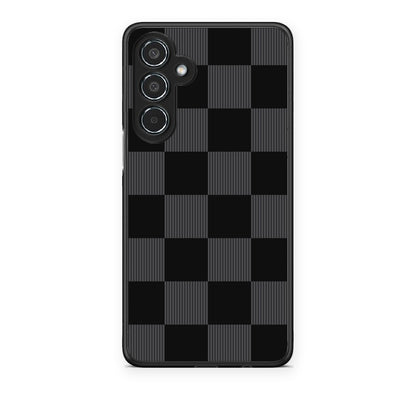 Θήκη Samsung Galaxy M35 5G Black and Charcoal Striped Checks από τη Smartfits με σχέδιο στο πίσω μέρος και μαύρο περίβλημα | Samsung Galaxy M35 5G Black and Charcoal Striped Checks case with colorful back and black bezels