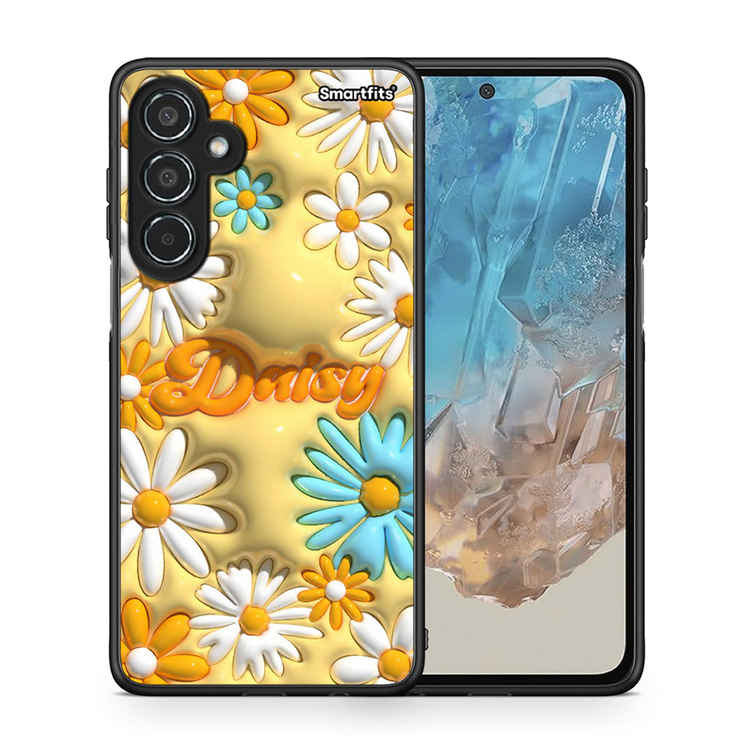 Θήκη Samsung Galaxy M35 5G Bubble Daisies από τη Smartfits με σχέδιο στο πίσω μέρος και μαύρο περίβλημα | Samsung Galaxy M35 5G Bubble Daisies case with colorful back and black bezels