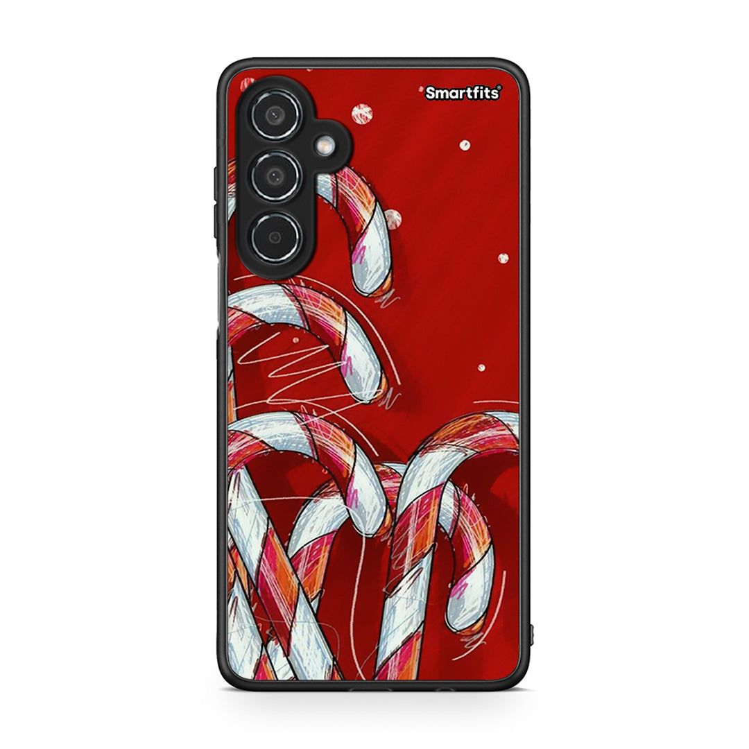 Samsung Galaxy M35 5G Candy Cane θήκη από τη Smartfits με σχέδιο στο πίσω μέρος και μαύρο περίβλημα | Smartphone case with colorful back and black bezels by Smartfits