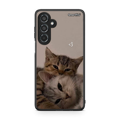 Samsung Galaxy M35 5G Cats In Love Θήκη από τη Smartfits με σχέδιο στο πίσω μέρος και μαύρο περίβλημα | Smartphone case with colorful back and black bezels by Smartfits