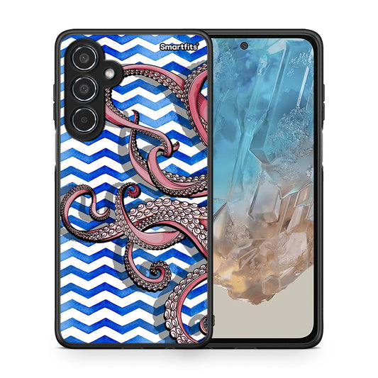 Θήκη Samsung Galaxy M35 5G Chevron Devilfish από τη Smartfits με σχέδιο στο πίσω μέρος και μαύρο περίβλημα | Samsung Galaxy M35 5G Chevron Devilfish case with colorful back and black bezels