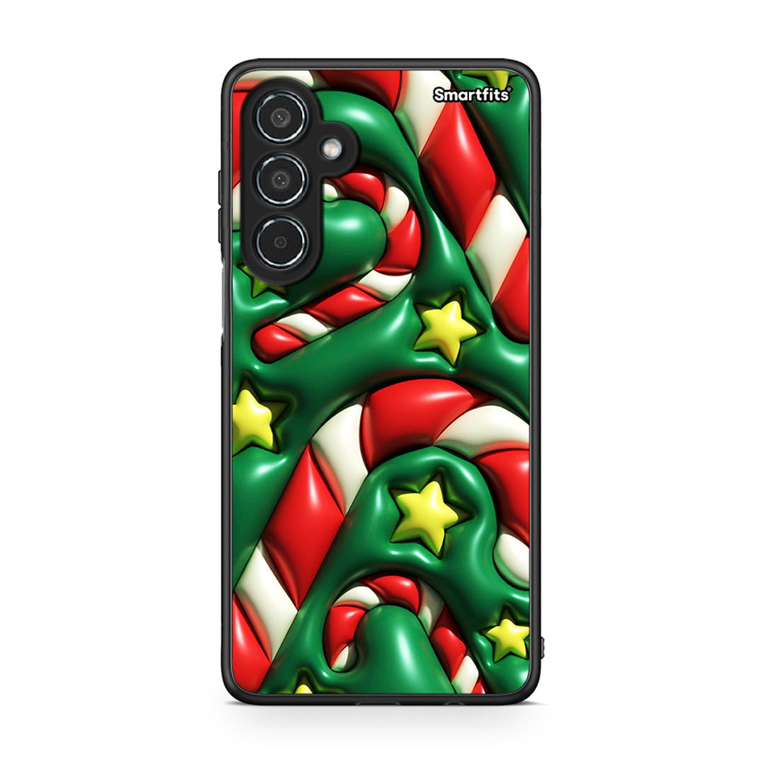 Samsung Galaxy M35 5G Christmas Bubbles θήκη από τη Smartfits με σχέδιο στο πίσω μέρος και μαύρο περίβλημα | Smartphone case with colorful back and black bezels by Smartfits