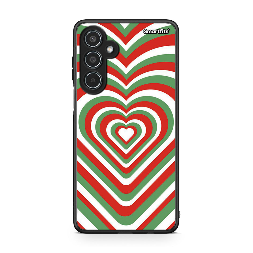 Samsung Galaxy M35 5G Christmas Hearts θήκη από τη Smartfits με σχέδιο στο πίσω μέρος και μαύρο περίβλημα | Smartphone case with colorful back and black bezels by Smartfits