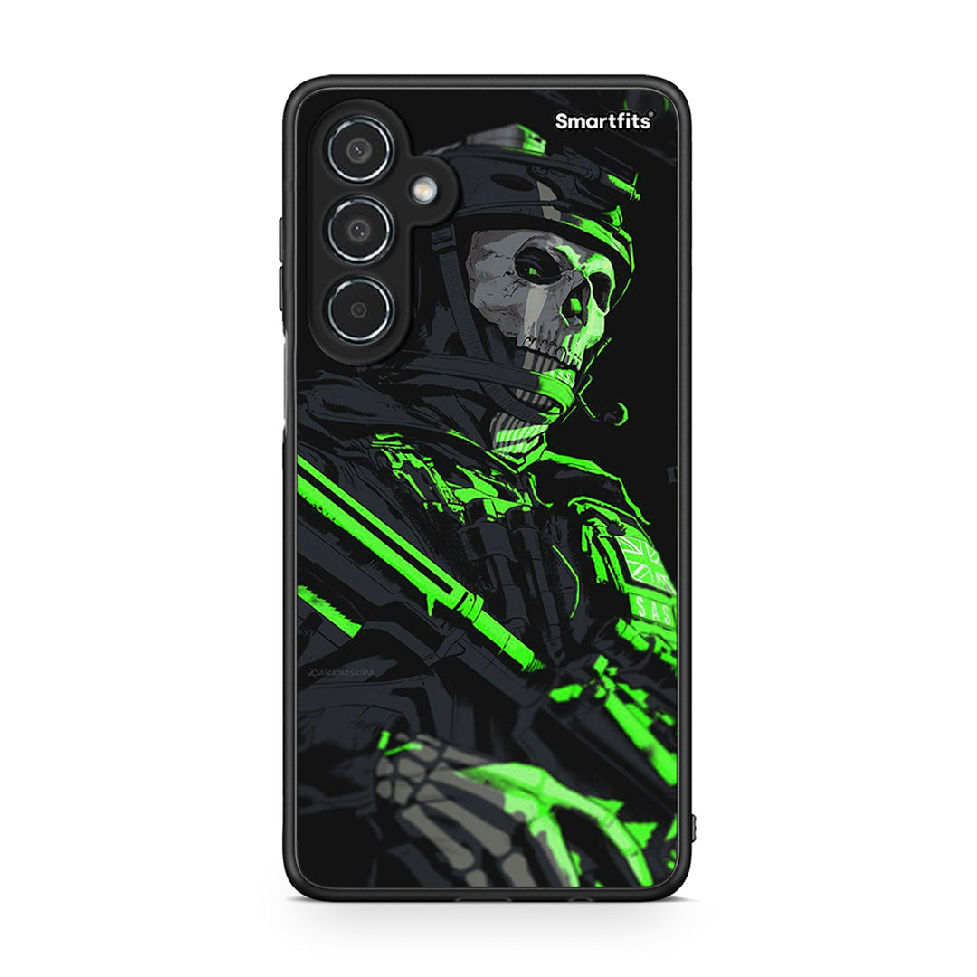 Samsung Galaxy M35 5G Green Soldier Θήκη Αγίου Βαλεντίνου από τη Smartfits με σχέδιο στο πίσω μέρος και μαύρο περίβλημα | Smartphone case with colorful back and black bezels by Smartfits