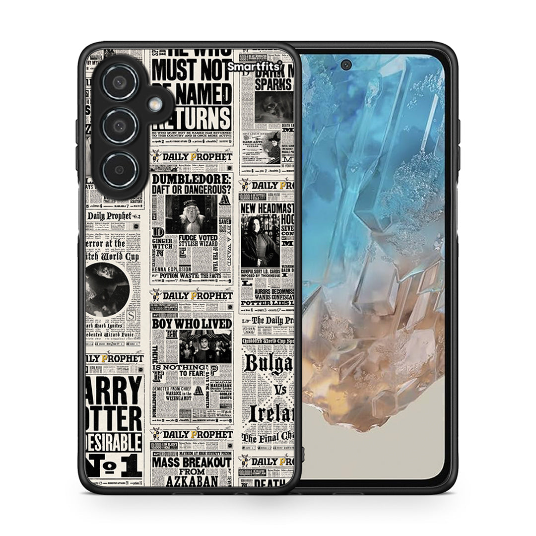 Θήκη Samsung Galaxy M35 5G Harry Paper από τη Smartfits με σχέδιο στο πίσω μέρος και μαύρο περίβλημα | Samsung Galaxy M35 5G Harry Paper case with colorful back and black bezels