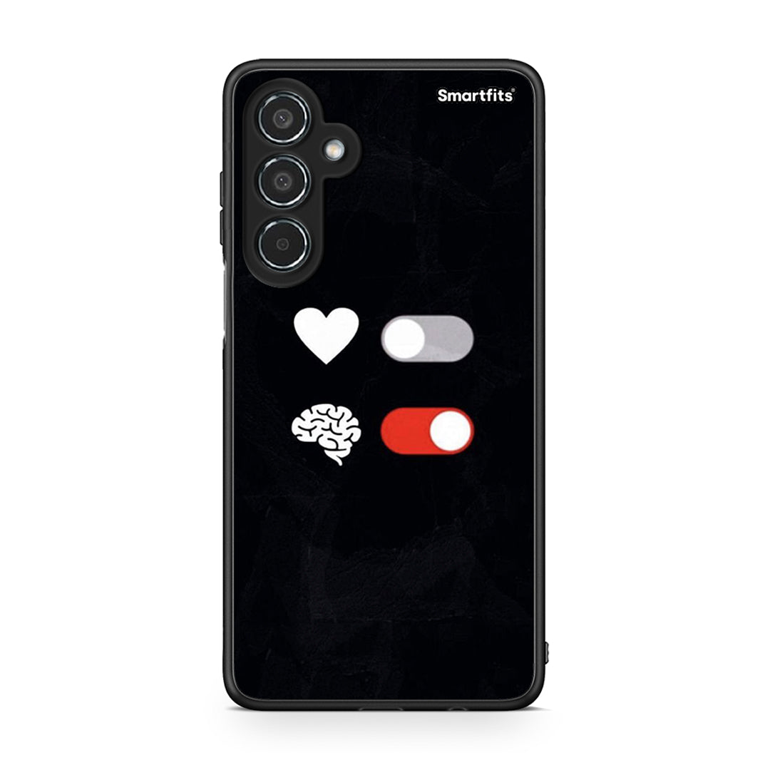 Samsung Galaxy M35 5G Heart Vs Brain Θήκη Αγίου Βαλεντίνου από τη Smartfits με σχέδιο στο πίσω μέρος και μαύρο περίβλημα | Smartphone case with colorful back and black bezels by Smartfits