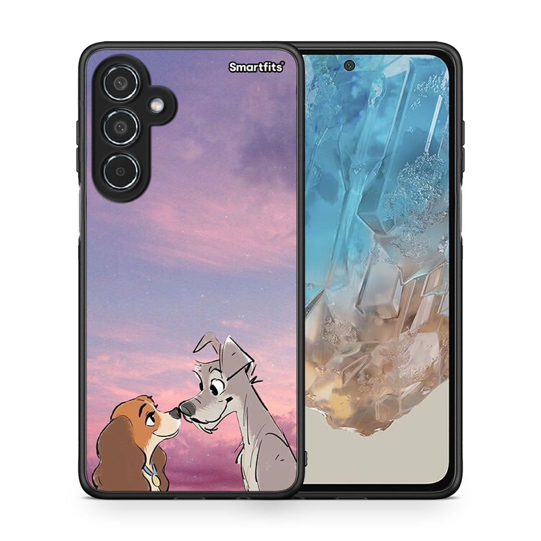 Θήκη Samsung Galaxy M35 5G Lady And Tramp από τη Smartfits με σχέδιο στο πίσω μέρος και μαύρο περίβλημα | Samsung Galaxy M35 5G Lady And Tramp case with colorful back and black bezels