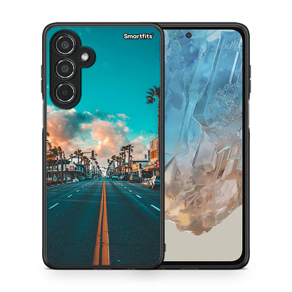 Θήκη Samsung Galaxy M35 5G City Landscape από τη Smartfits με σχέδιο στο πίσω μέρος και μαύρο περίβλημα | Samsung Galaxy M35 5G City Landscape case with colorful back and black bezels