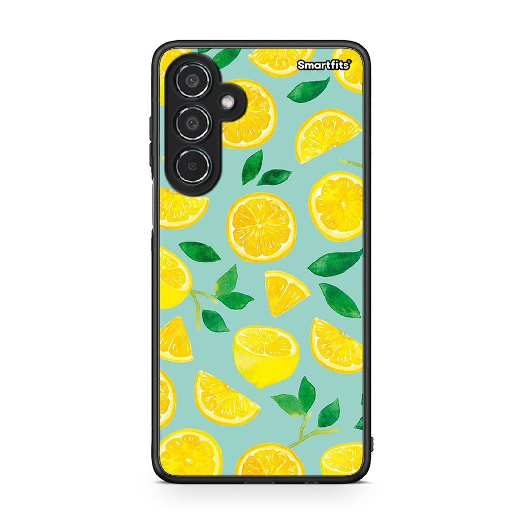 Samsung Galaxy M35 5G Lemons θήκη από τη Smartfits με σχέδιο στο πίσω μέρος και μαύρο περίβλημα | Smartphone case with colorful back and black bezels by Smartfits