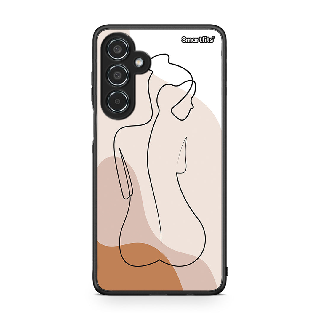 Samsung Galaxy M35 5G LineArt Woman θήκη από τη Smartfits με σχέδιο στο πίσω μέρος και μαύρο περίβλημα | Smartphone case with colorful back and black bezels by Smartfits