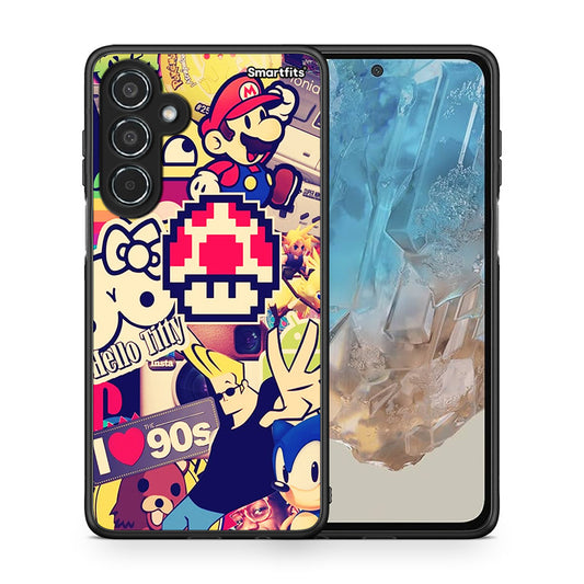Θήκη Samsung Galaxy M35 5G Love The 90s από τη Smartfits με σχέδιο στο πίσω μέρος και μαύρο περίβλημα | Samsung Galaxy M35 5G Love The 90s case with colorful back and black bezels