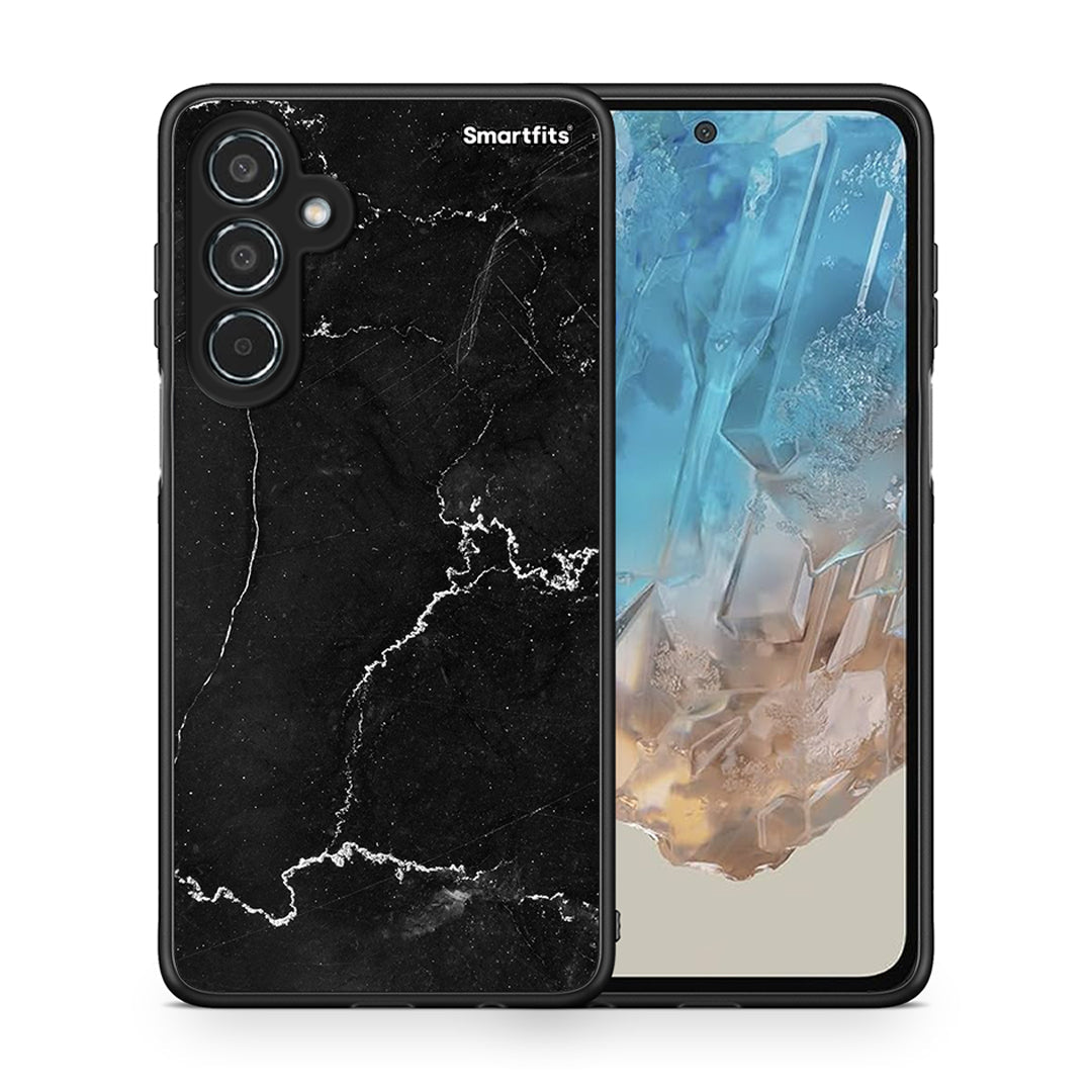 Θήκη Samsung Galaxy M35 5G Marble Black από τη Smartfits με σχέδιο στο πίσω μέρος και μαύρο περίβλημα | Samsung Galaxy M35 5G Marble Black case with colorful back and black bezels