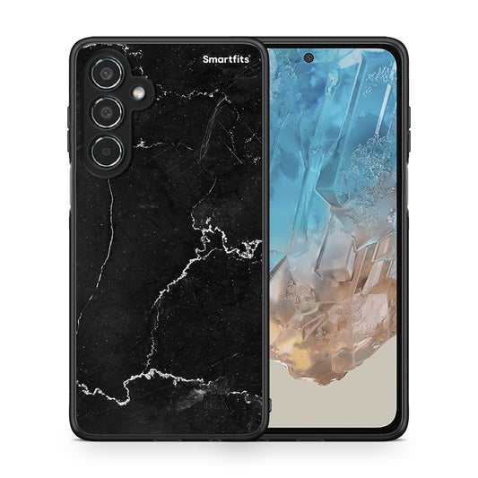 Θήκη Samsung Galaxy M35 5G Marble Black από τη Smartfits με σχέδιο στο πίσω μέρος και μαύρο περίβλημα | Samsung Galaxy M35 5G Marble Black case with colorful back and black bezels