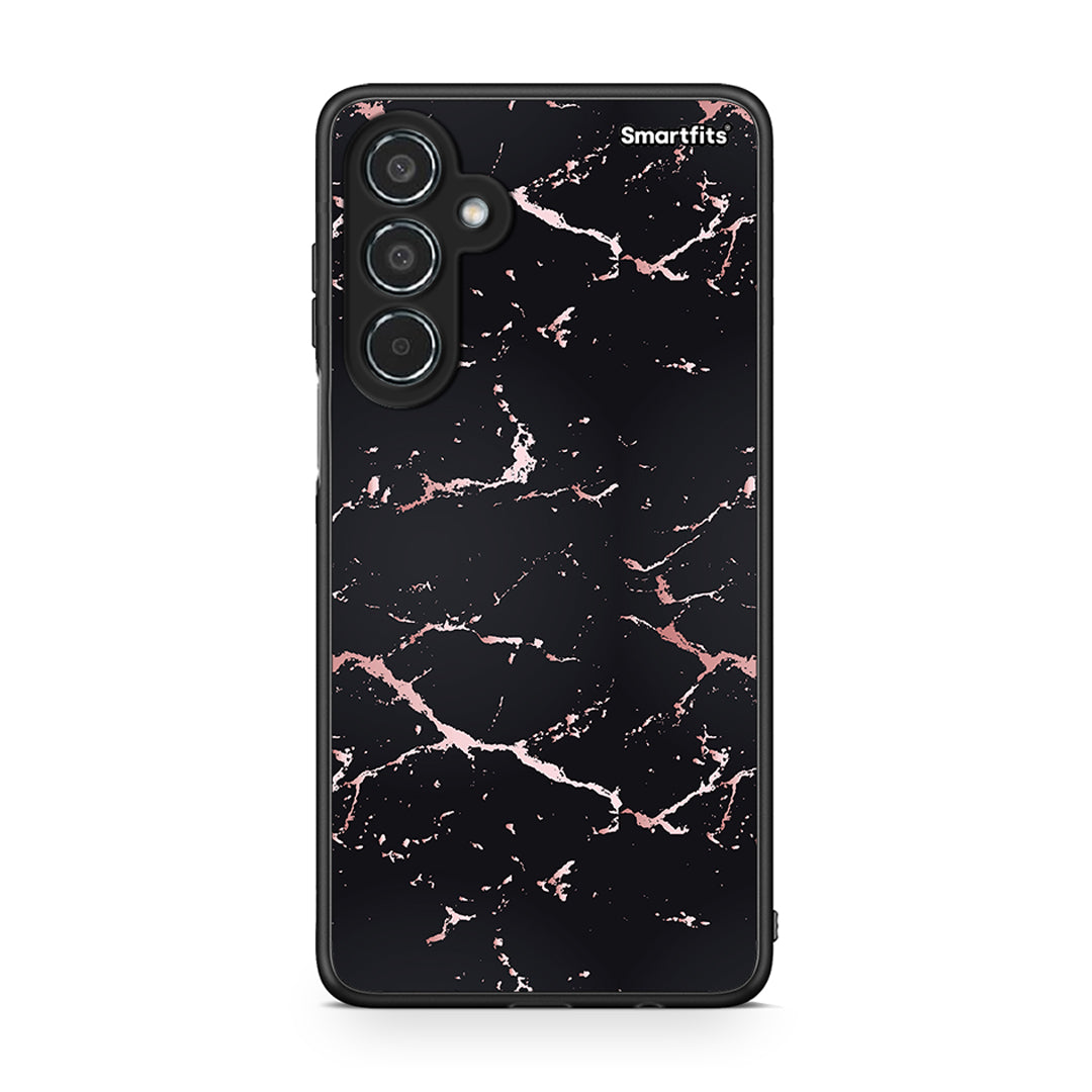 4 - Samsung Galaxy M35 5G Black Rosegold Marble case, cover, bumper