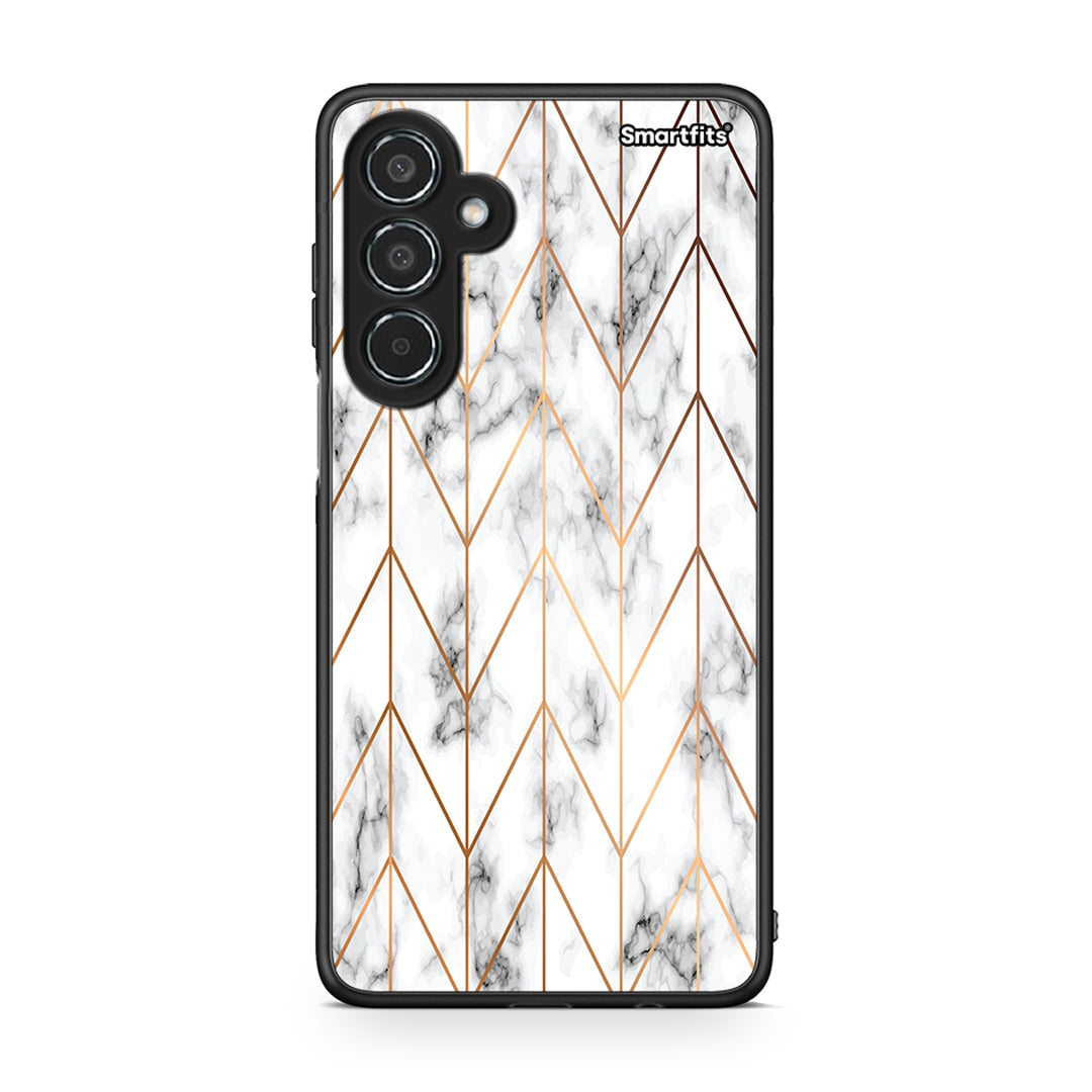 44 - Samsung Galaxy M35 5G Gold Geometric Marble case, cover, bumper