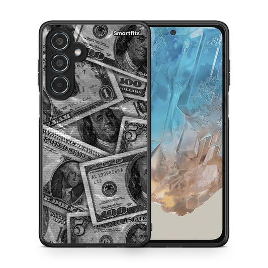 Θήκη Samsung Galaxy M35 5G Money Dollars από τη Smartfits με σχέδιο στο πίσω μέρος και μαύρο περίβλημα | Samsung Galaxy M35 5G Money Dollars case with colorful back and black bezels