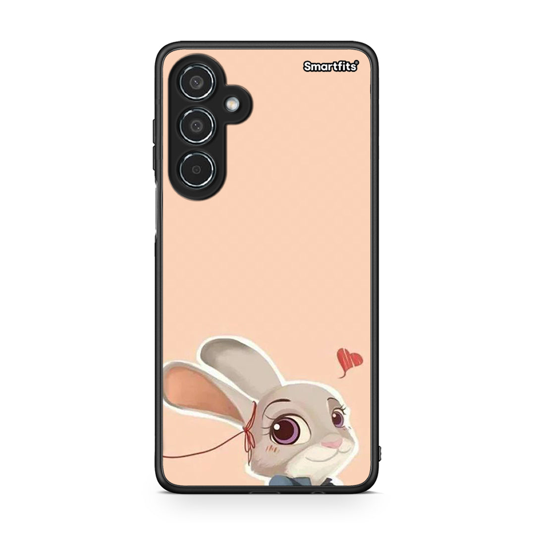 Samsung Galaxy M35 5G Nick Wilde And Judy Hopps Love 2 θήκη από τη Smartfits με σχέδιο στο πίσω μέρος και μαύρο περίβλημα | Smartphone case with colorful back and black bezels by Smartfits