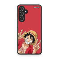 Thumbnail for Samsung Galaxy M35 5G Pirate Luffy Θήκη από τη Smartfits με σχέδιο στο πίσω μέρος και μαύρο περίβλημα | Smartphone case with colorful back and black bezels by Smartfits