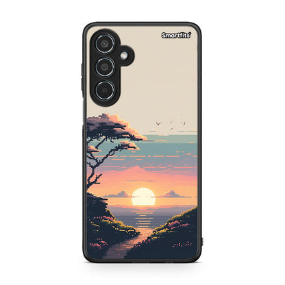 Samsung Galaxy M35 5G Pixel Sunset Θήκη από τη Smartfits με σχέδιο στο πίσω μέρος και μαύρο περίβλημα | Smartphone case with colorful back and black bezels by Smartfits