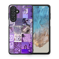 Thumbnail for Θήκη Samsung Galaxy M35 5G Purple Aesthetic Collage από τη Smartfits με σχέδιο στο πίσω μέρος και μαύρο περίβλημα | Samsung Galaxy M35 5G Purple Aesthetic Collage case with colorful back and black bezels