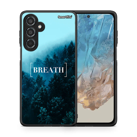 Θήκη Samsung Galaxy M35 5G Breath Quote από τη Smartfits με σχέδιο στο πίσω μέρος και μαύρο περίβλημα | Samsung Galaxy M35 5G Breath Quote case with colorful back and black bezels