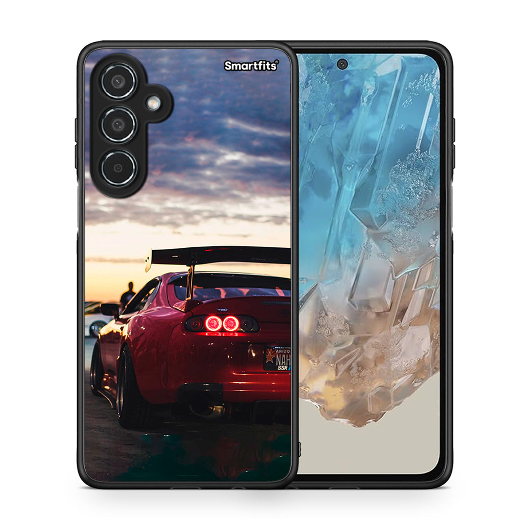 Θήκη Samsung Galaxy M35 5G Racing Supra από τη Smartfits με σχέδιο στο πίσω μέρος και μαύρο περίβλημα | Samsung Galaxy M35 5G Racing Supra case with colorful back and black bezels