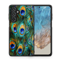 Thumbnail for Θήκη Samsung Galaxy M35 5G Real Peacock Feathers από τη Smartfits με σχέδιο στο πίσω μέρος και μαύρο περίβλημα | Samsung Galaxy M35 5G Real Peacock Feathers case with colorful back and black bezels