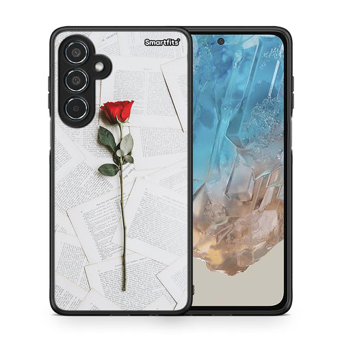 Θήκη Samsung Galaxy M35 5G Red Rose από τη Smartfits με σχέδιο στο πίσω μέρος και μαύρο περίβλημα | Samsung Galaxy M35 5G Red Rose case with colorful back and black bezels