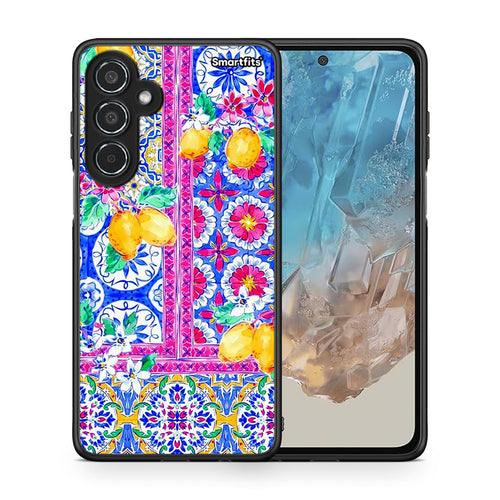Θήκη Samsung Galaxy M35 5G Retro Spring από τη Smartfits με σχέδιο στο πίσω μέρος και μαύρο περίβλημα | Samsung Galaxy M35 5G Retro Spring case with colorful back and black bezels