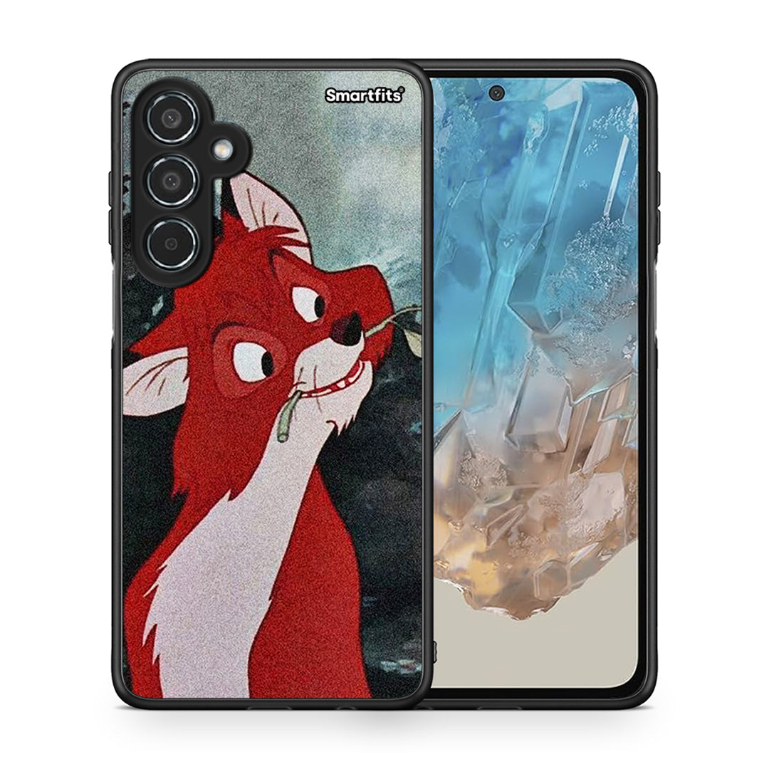Θήκη Samsung Galaxy M35 5G Tod And Vixey Love 1 από τη Smartfits με σχέδιο στο πίσω μέρος και μαύρο περίβλημα | Samsung Galaxy M35 5G Tod And Vixey Love 1 case with colorful back and black bezels
