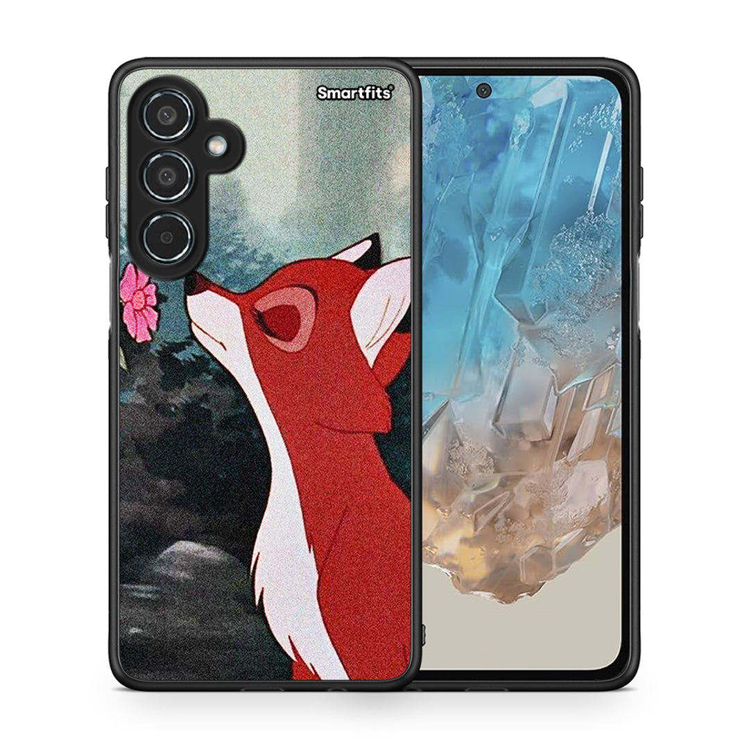 Θήκη Samsung Galaxy M35 5G Tod And Vixey Love 2 από τη Smartfits με σχέδιο στο πίσω μέρος και μαύρο περίβλημα | Samsung Galaxy M35 5G Tod And Vixey Love 2 case with colorful back and black bezels