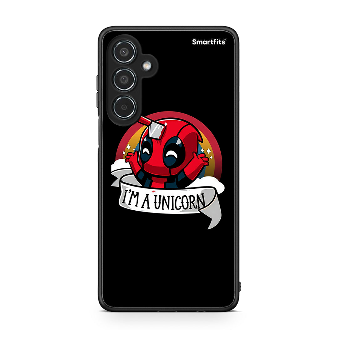 Samsung Galaxy M35 5G Unicorn Deadpool θήκη από τη Smartfits με σχέδιο στο πίσω μέρος και μαύρο περίβλημα | Smartphone case with colorful back and black bezels by Smartfits