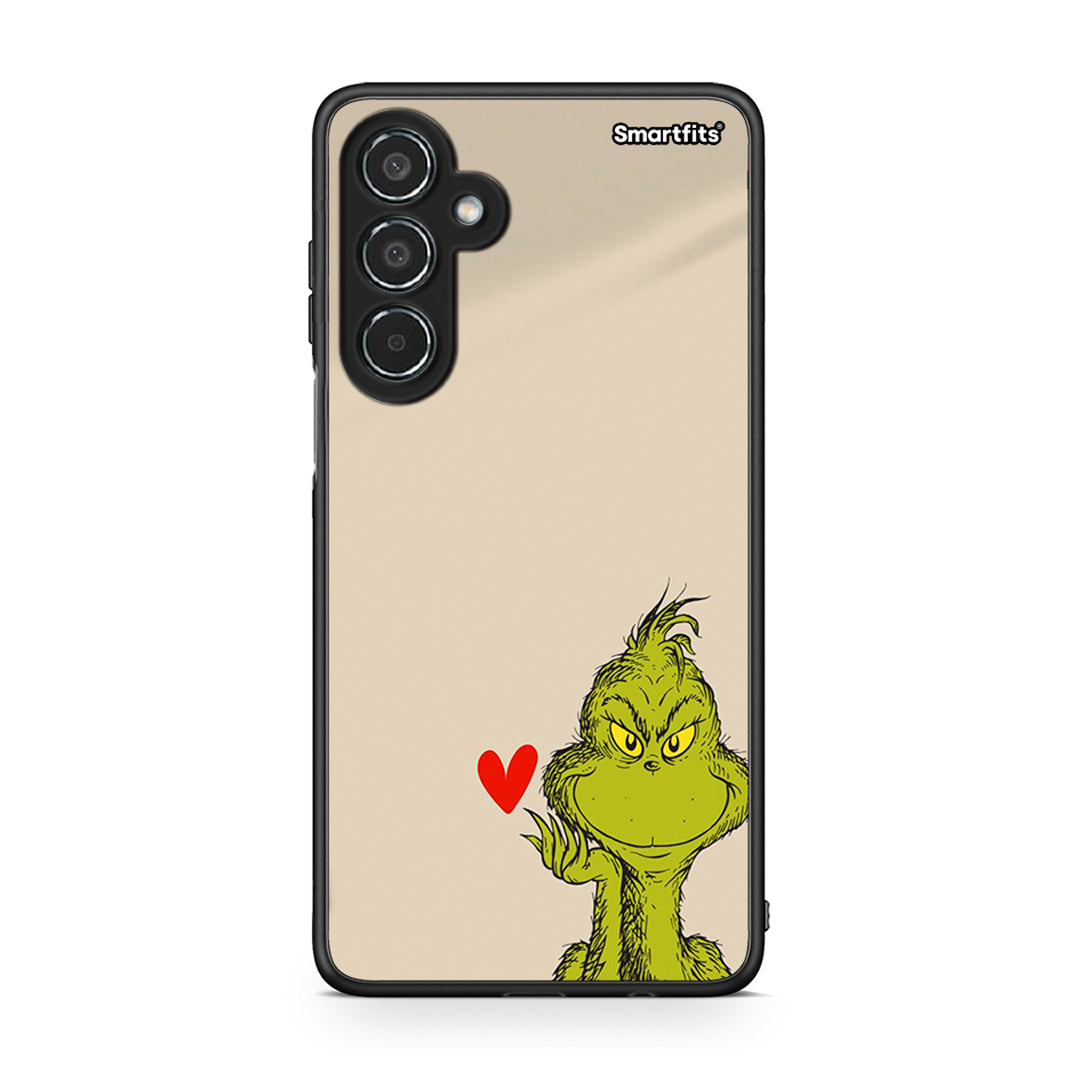 Samsung Galaxy M35 5G Xmas Grinch θήκη από τη Smartfits με σχέδιο στο πίσω μέρος και μαύρο περίβλημα | Smartphone case with colorful back and black bezels by Smartfits