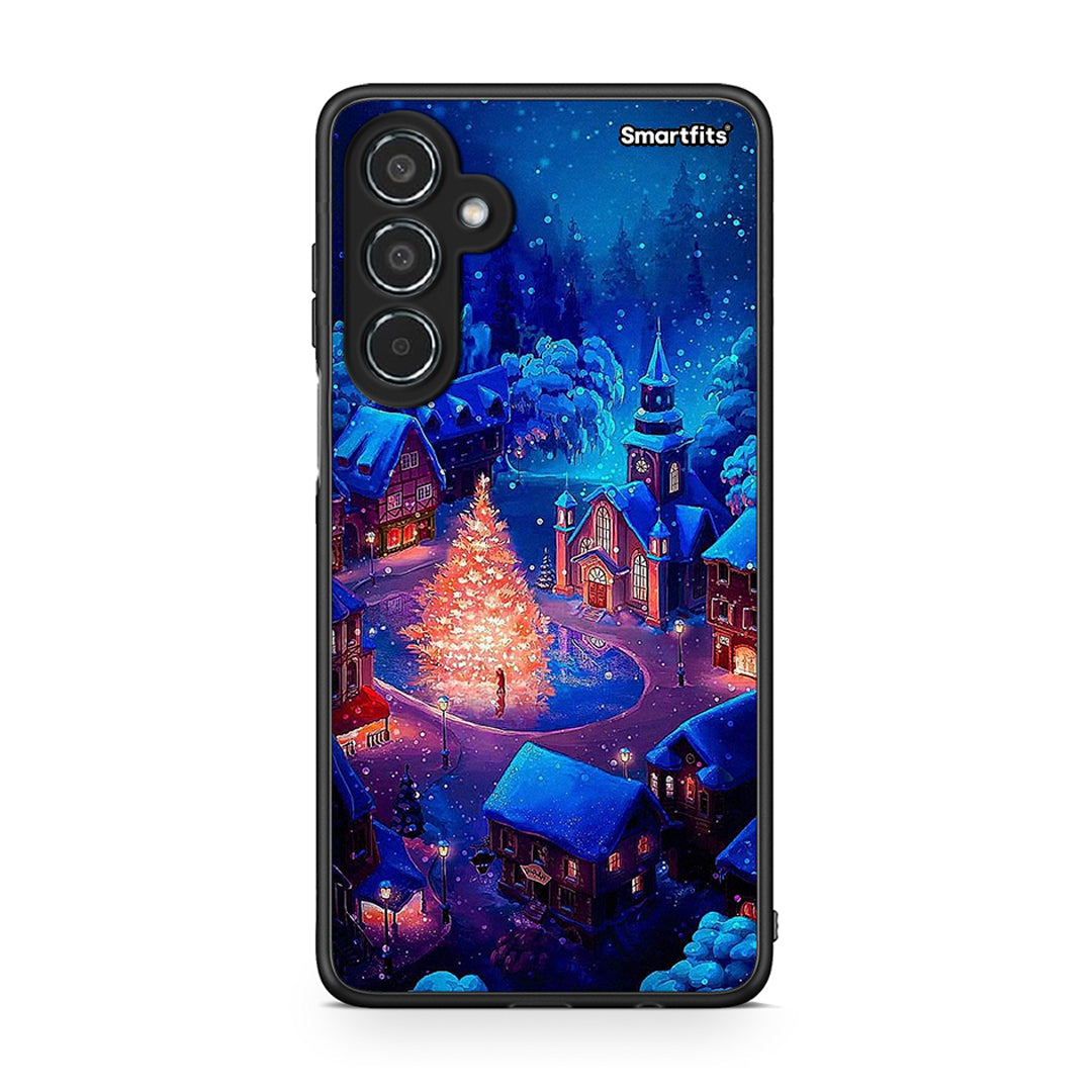 Samsung Galaxy M35 5G Xmas Village θήκη από τη Smartfits με σχέδιο στο πίσω μέρος και μαύρο περίβλημα | Smartphone case with colorful back and black bezels by Smartfits