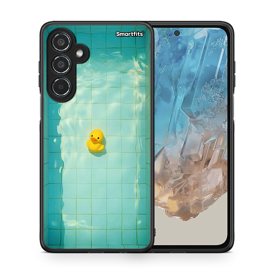 Θήκη Samsung Galaxy M35 5G Yellow Duck από τη Smartfits με σχέδιο στο πίσω μέρος και μαύρο περίβλημα | Samsung Galaxy M35 5G Yellow Duck case with colorful back and black bezels