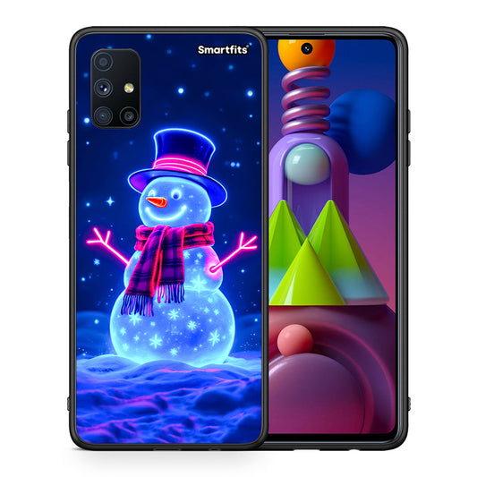 Christmas Neon Snowman - Samsung Galaxy M51 θήκη
