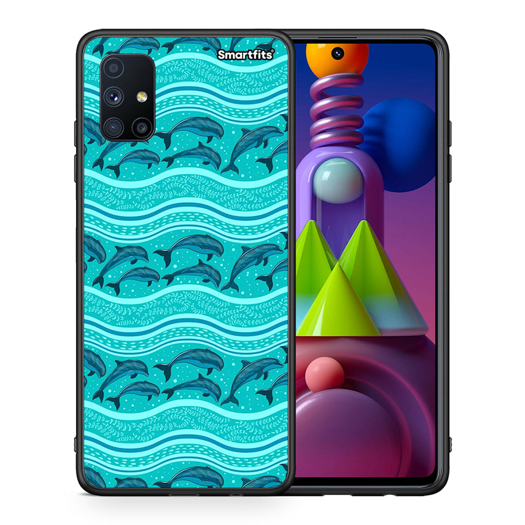 Swimming Dolphins - Samsung Galaxy M51 θήκη