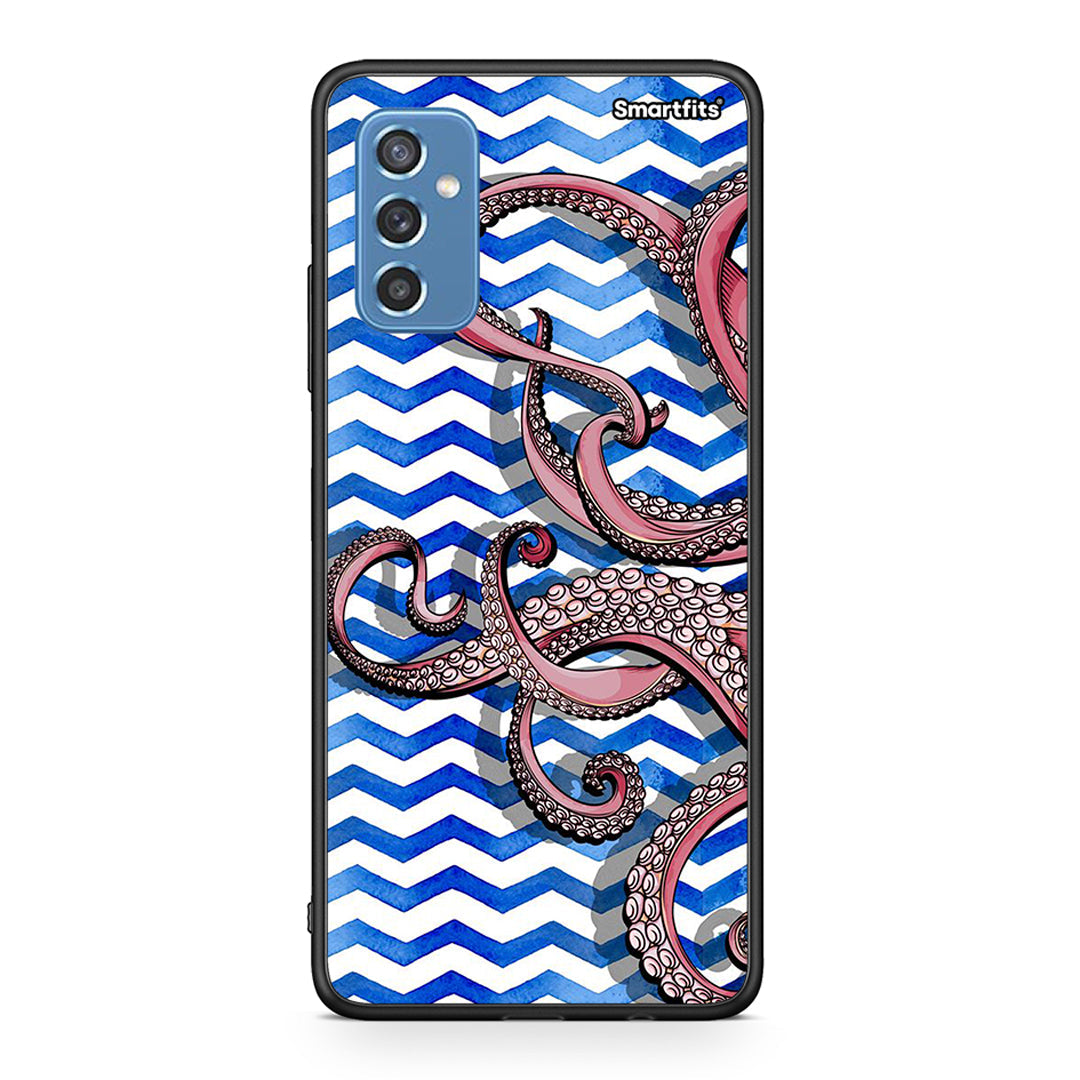 Samsung M52 5G Chevron Devilfish θήκη από τη Smartfits με σχέδιο στο πίσω μέρος και μαύρο περίβλημα | Smartphone case with colorful back and black bezels by Smartfits