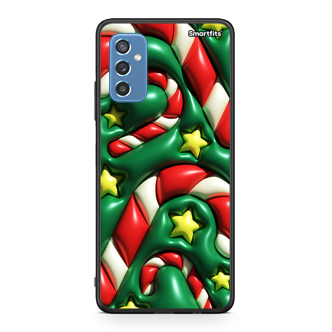 Samsung M52 5G Christmas Bubbles θήκη από τη Smartfits με σχέδιο στο πίσω μέρος και μαύρο περίβλημα | Smartphone case with colorful back and black bezels by Smartfits