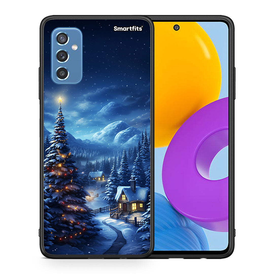 Θήκη Samsung M52 5G Christmas Scenery από τη Smartfits με σχέδιο στο πίσω μέρος και μαύρο περίβλημα | Samsung M52 5G Christmas Scenery case with colorful back and black bezels