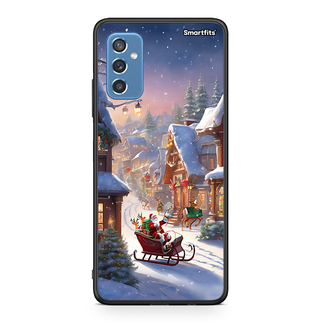 Samsung M52 5G Christmas Snow θήκη από τη Smartfits με σχέδιο στο πίσω μέρος και μαύρο περίβλημα | Smartphone case with colorful back and black bezels by Smartfits