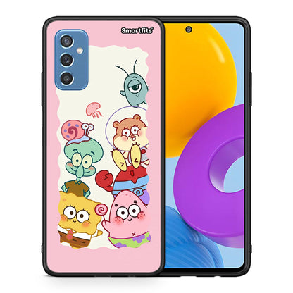 Θήκη Samsung M52 5G Cute Companion από τη Smartfits με σχέδιο στο πίσω μέρος και μαύρο περίβλημα | Samsung M52 5G Cute Companion case with colorful back and black bezels