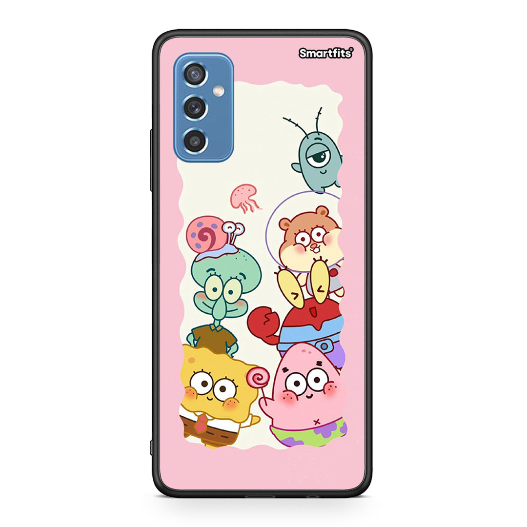 Samsung M52 5G Cute Companion θήκη από τη Smartfits με σχέδιο στο πίσω μέρος και μαύρο περίβλημα | Smartphone case with colorful back and black bezels by Smartfits