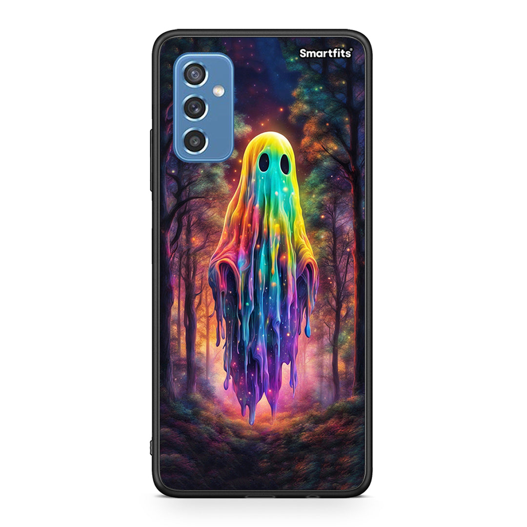 Samsung M52 5G Halloween Ghost θήκη από τη Smartfits με σχέδιο στο πίσω μέρος και μαύρο περίβλημα | Smartphone case with colorful back and black bezels by Smartfits