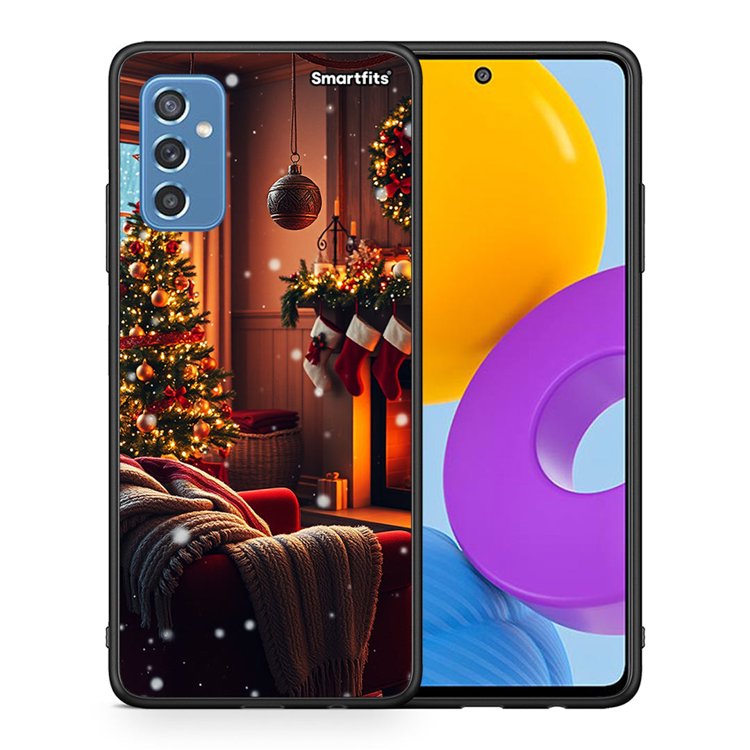 Θήκη Samsung M52 5G Home For Christmas από τη Smartfits με σχέδιο στο πίσω μέρος και μαύρο περίβλημα | Samsung M52 5G Home For Christmas case with colorful back and black bezels