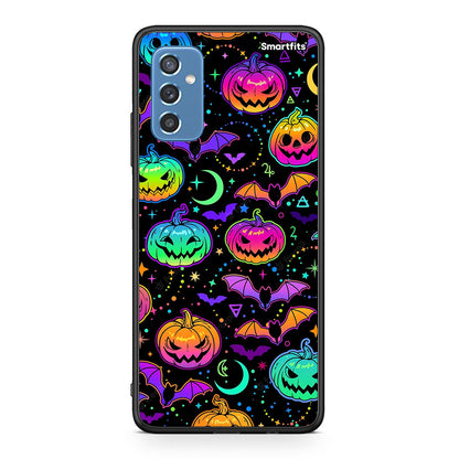 Samsung M52 5G Neon Halloween θήκη από τη Smartfits με σχέδιο στο πίσω μέρος και μαύρο περίβλημα | Smartphone case with colorful back and black bezels by Smartfits