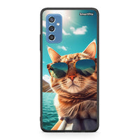 Thumbnail for Samsung M52 5G Summer Cat θήκη από τη Smartfits με σχέδιο στο πίσω μέρος και μαύρο περίβλημα | Smartphone case with colorful back and black bezels by Smartfits