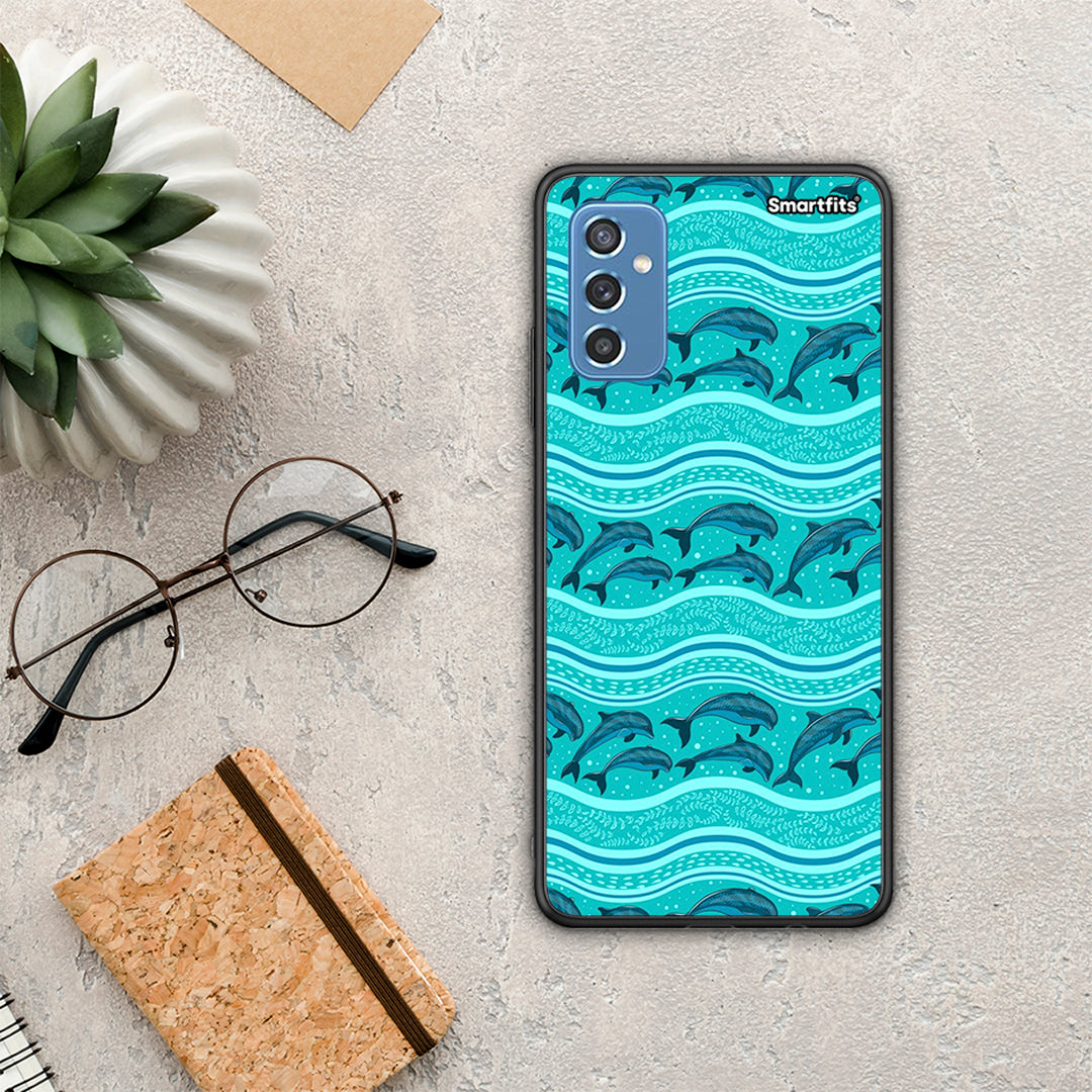 Swimming Dolphins - Samsung Galaxy M52 5G θήκη