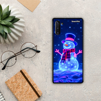 Christmas Neon Snowman - Samsung Galaxy Note 10 θήκη